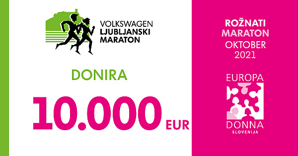 Donacija VW Ljubljanskega maratona Združenju Europa donna Slovenije