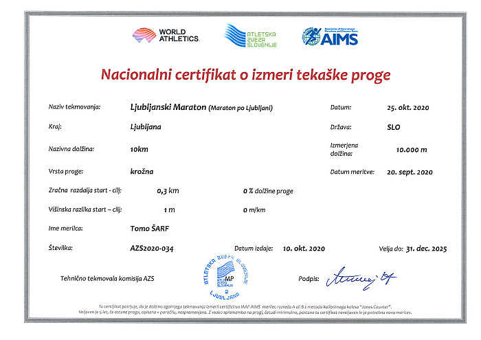 Vse trase so uradno certificirane